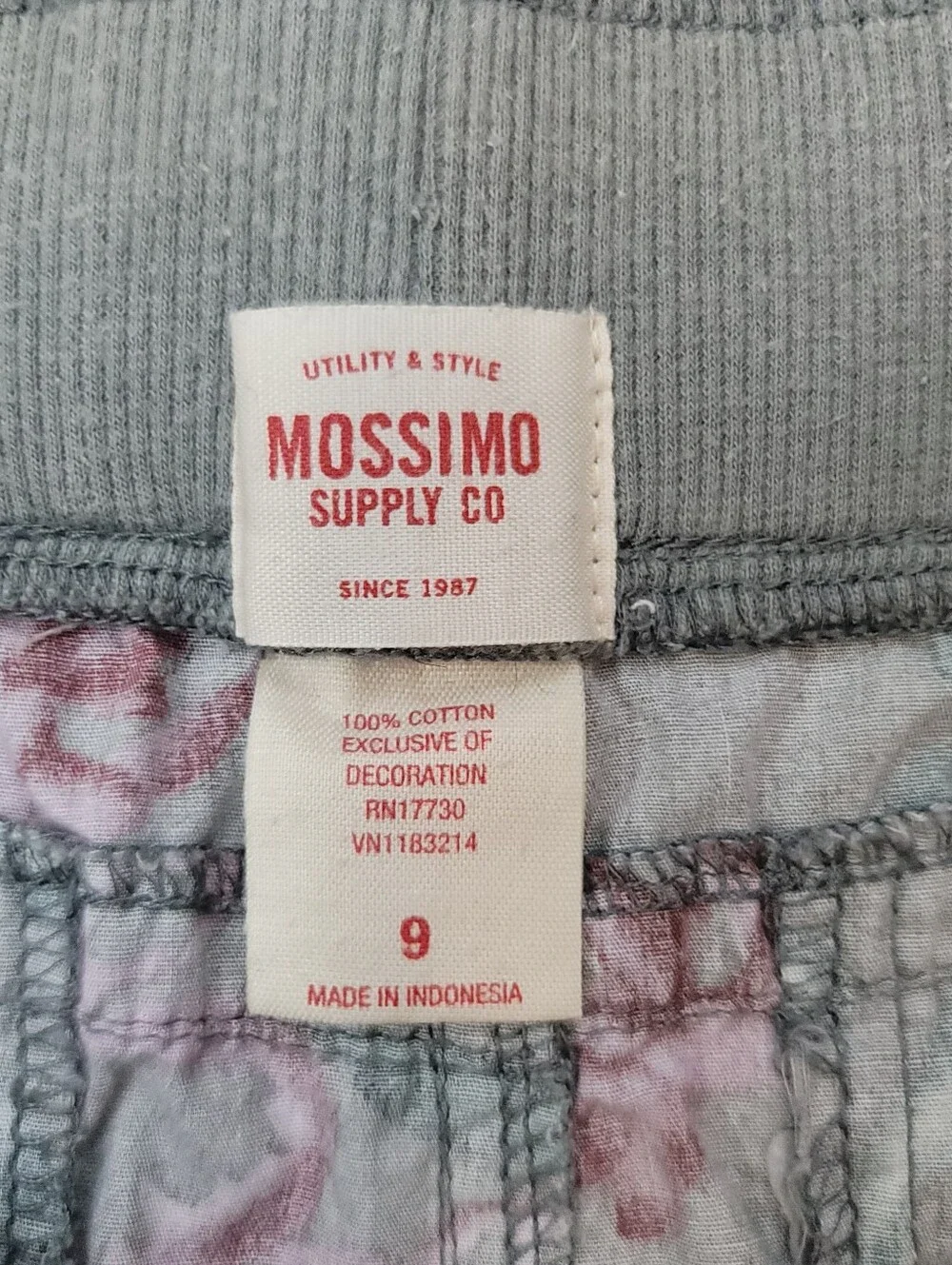 Vintage Y2K Mossimo Floral Chino Cotton Roll Tab Utility Cargo Shorts Size 9/30